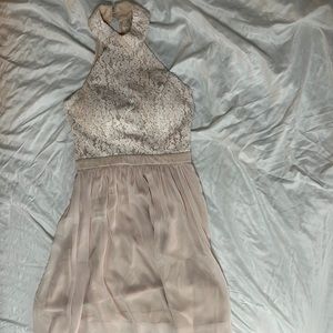 champagne colored homecoming dress
